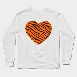 Tiger Print Heart Long Sleeve T-Shirt